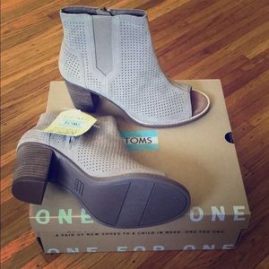 TOMS peep toe booties